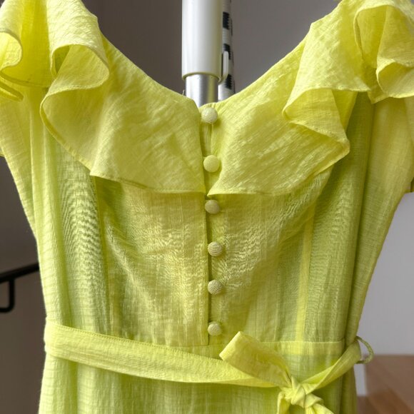Milly NY Spring / Summer Dress - Spaghetti Straps and Romantic Ruffles - Size 4 - Picture 3 of 14